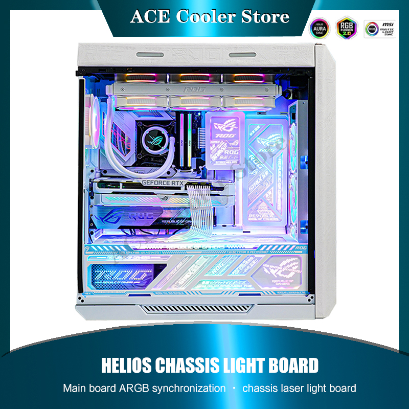 Gaming Accessories Rgb - 4 in 1バックライト付きパネル,RGBミラー用ケース,ローgx helios gx601用ケース,PCゲーマー,装飾用