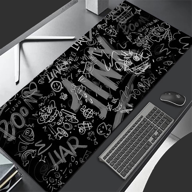 Jinx Gaming Accessories - 黒灰色 J-jinx 大型マウスパッド ゲーマー向けキーボードマウスパッド PCコンピューターデスクマット ゲーミングパッド