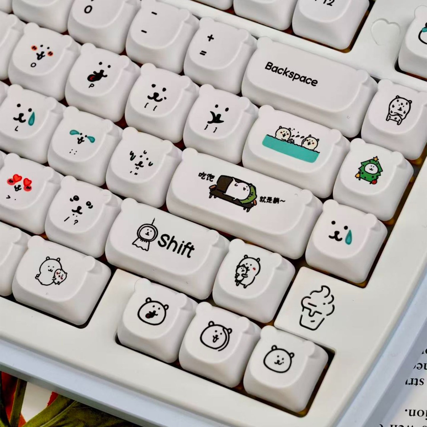 かわいい漫画風ジョークベアPBTキーキャップEAO高さ耐摩耗 - Gaming Accessories Japan のレビューと価格