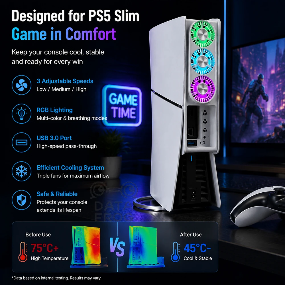 DATA FROG RGBクーラー PS5 Slim対応、長 - Gaming Accessories Rgb のレビューと価格