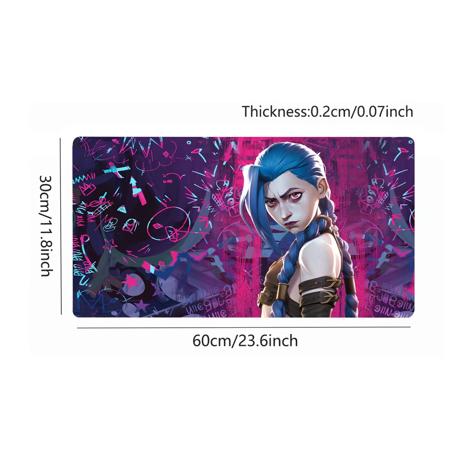大型アニメゲーミングマウスパッド JINX 鮮やかなグラフィ - Jinx Gaming Accessories のレビューと価格